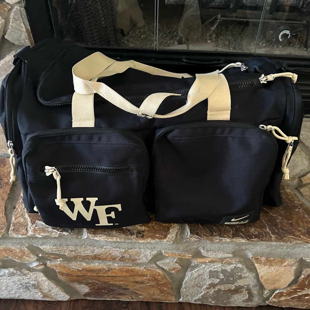 Black Wake Forest University Nike Utility Duffel Bag